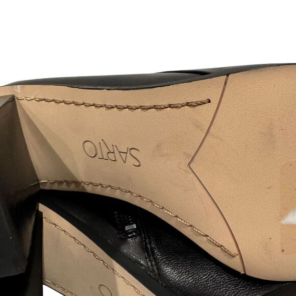 Women's Sarto by Franco Sarto Vallah Heeled Ankle Bootie Black Leather 7.5 - Picture 9 of 10